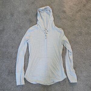 Prana Light Gray Hooded Sweatshirt